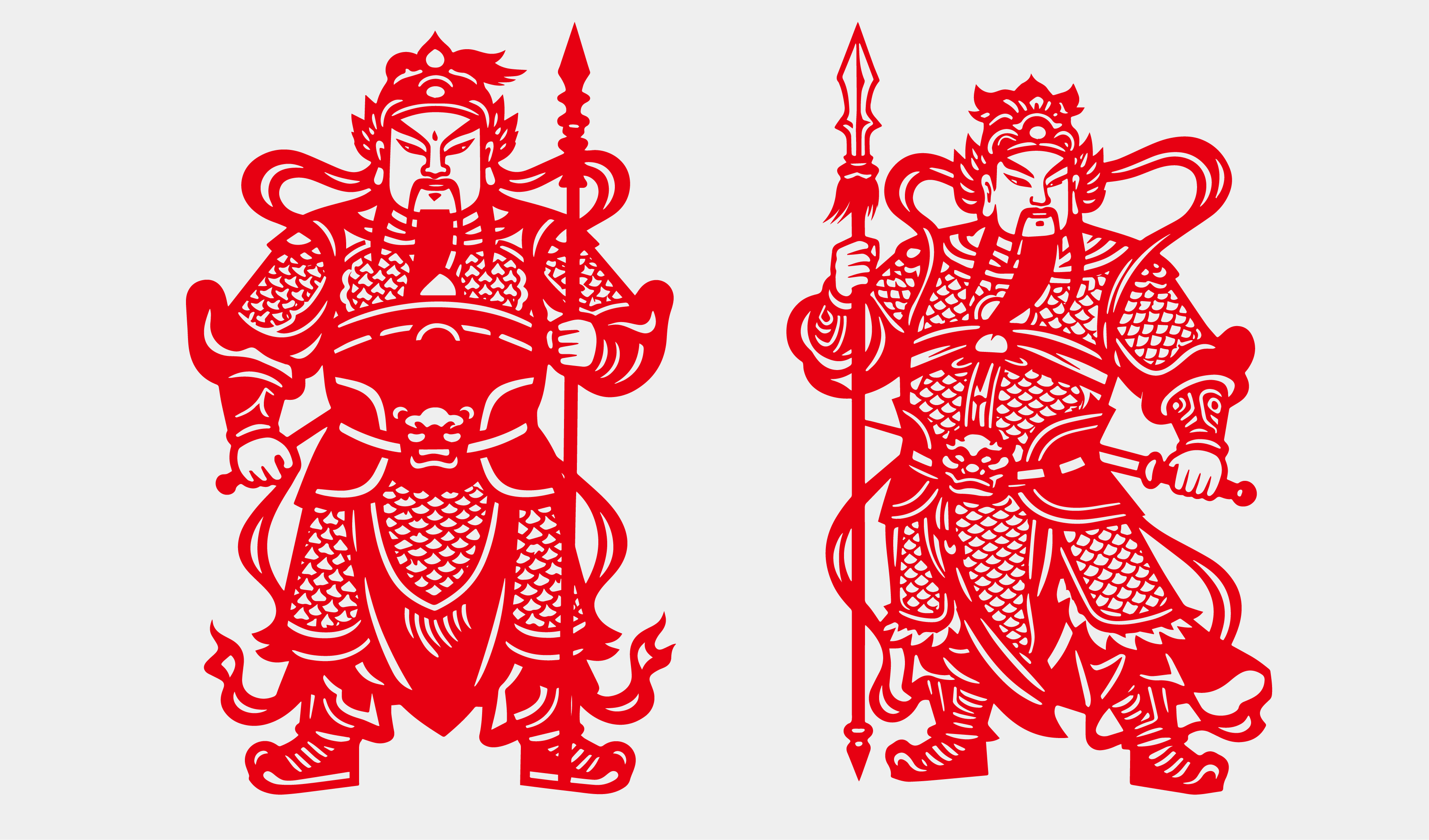 新年-剪纸-门神